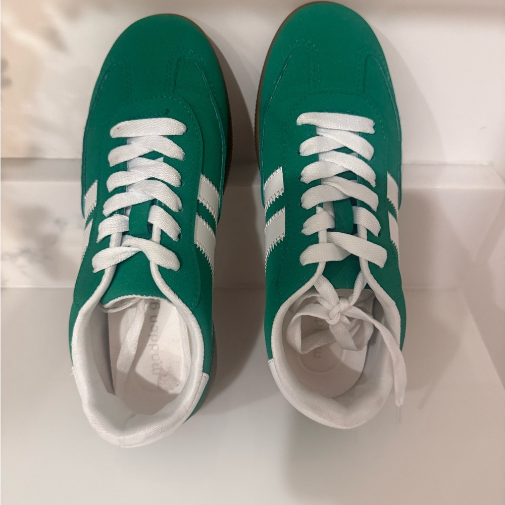 Green and White Sneakers